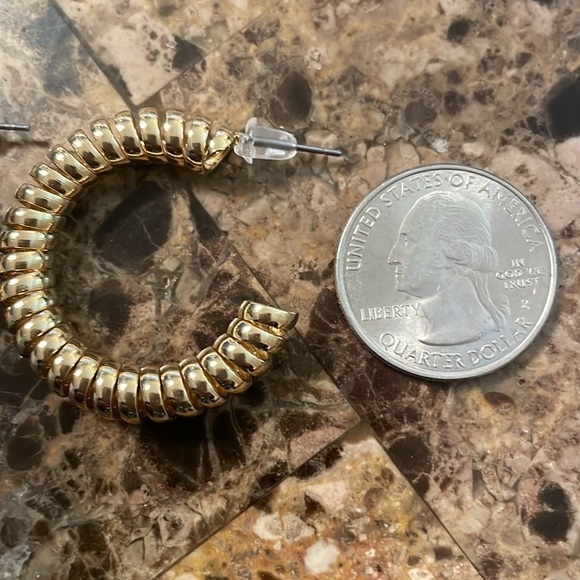 Spiral Gold Hoops - Picture 10 of 12